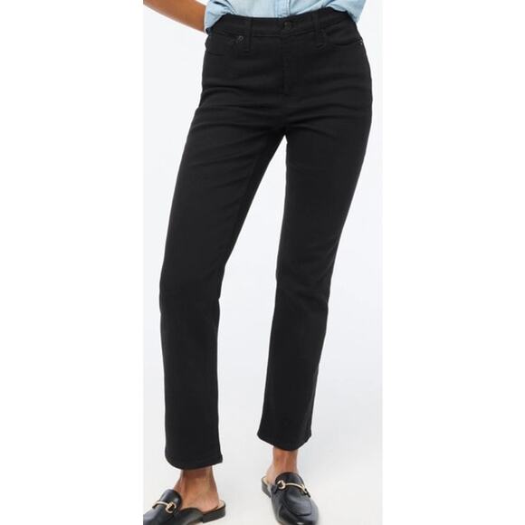 J Crew Mid Rise Flare Crop All Day Stretch Denim Jeans US Women's 24 New - Picture 1 of 6